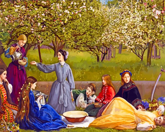 Apple Blossoms Millais paint by numbers