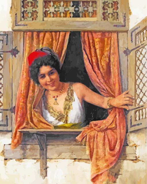 Arabian Woman At The Window paint by numbers