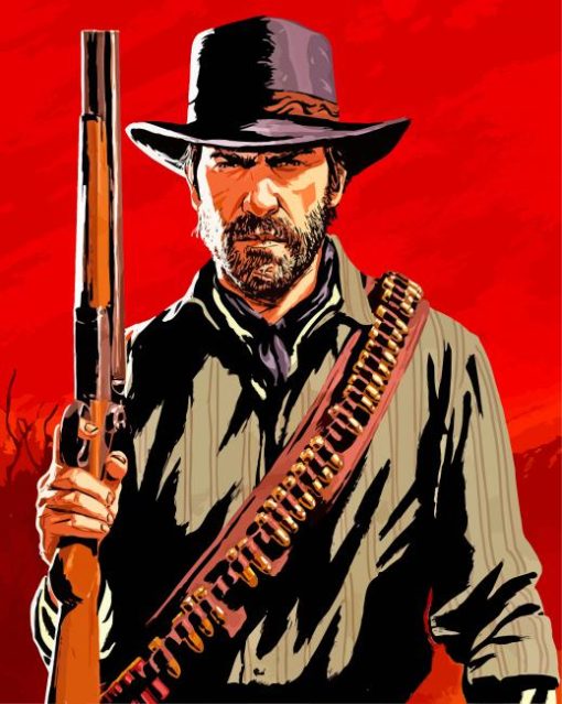 Arthur Morgan Red Dead Redemption paint by numbers