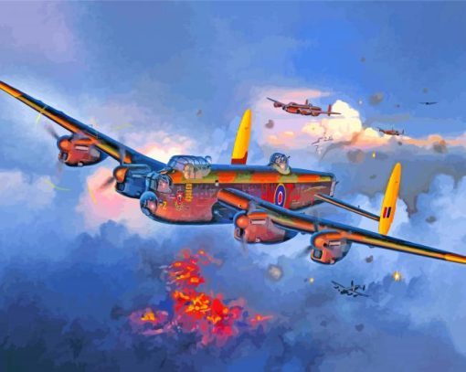 Avro Lancaster War Plane paint by numbers