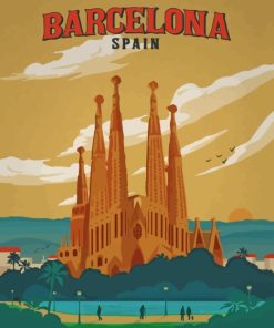 Barcelona Spain paint by numbers