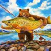 Bear And Trout Fish paint buy numbers