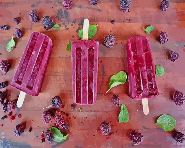 Berry Popsicles paint by numbers