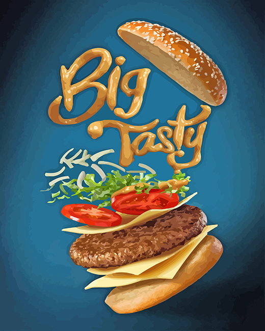 Big Tasty Burger paint by numbers
