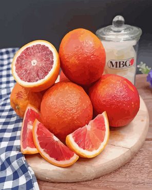 Blood Orange Fruit paint by numbers