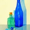 Blue Green Glass Bottles paint by numbers