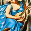 Blue Woman With A Guitar By Lempicka paint by numbers