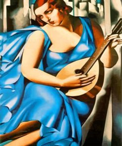 Blue Woman With A Guitar By Lempicka paint by numbers