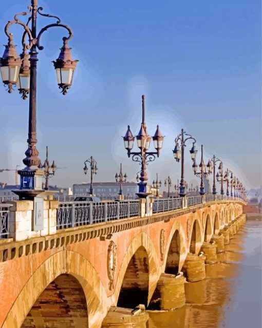 The Oldest Bridge Of Bordeaux Pont Pierre paint bu numbers