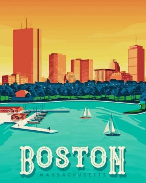 Boston City Poster paint by numbers