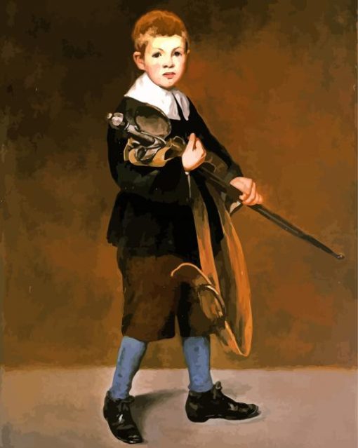Boy Carrying a Sword By Manet paint by numbers