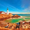 Cape Elizabeth Lighthouse Maine Portland paint by numbers
