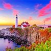 Cape Elizabeth Lighthouse Maine paint by numbers