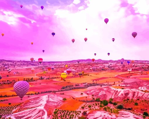 Cappadocia Balloons Sunset paint by numbers