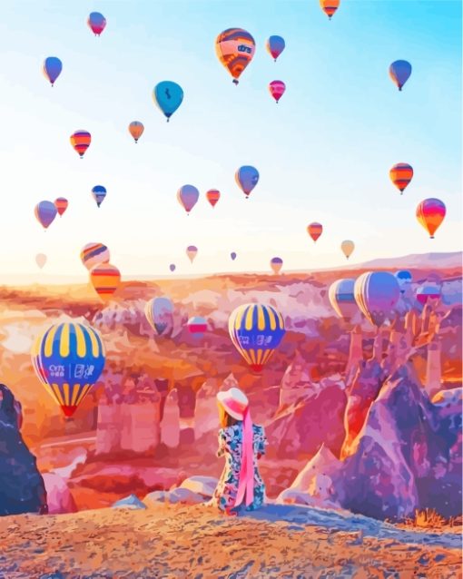 Cappadocia Hot Air Balloon paint by numbers