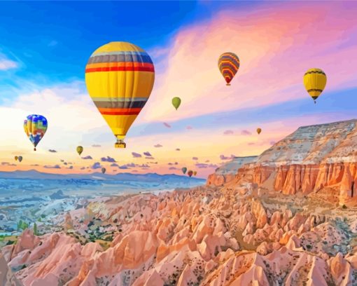 Cappadocia Landscape And Balloons paint by numbers