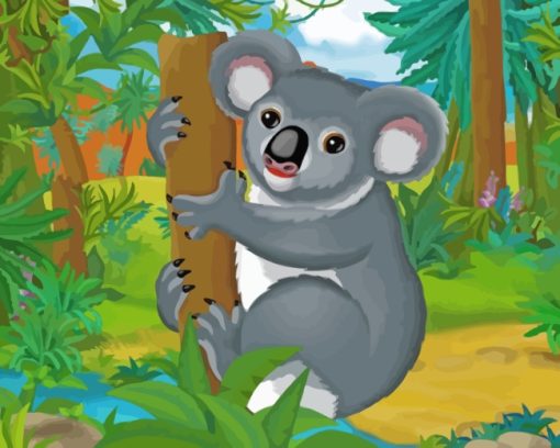 Koala Animal Cartoon paint by numbers