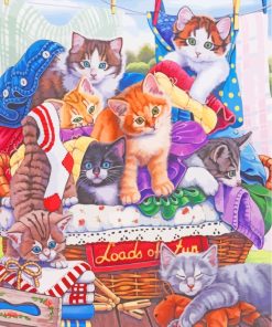 Cat Laundry Time paint by numbers