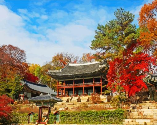 Changdeokgung South Korea paint by numbers