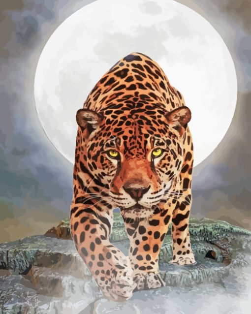 Cheetah Moonlight paint by numbers