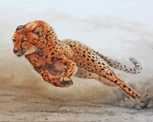 Cheetah Running paint by numbers