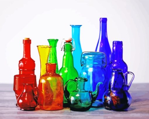 Colored Glass Bottles paint by numbers