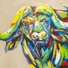 Colorful Buffalo Art paint by numbers