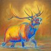 Colorful Elk Animal paint by numbers