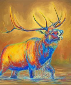 Colorful Elk Animal paint by numbers