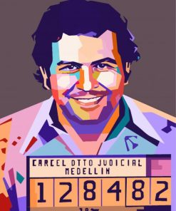 Colorful Art Pablo Escobar paint by numbers