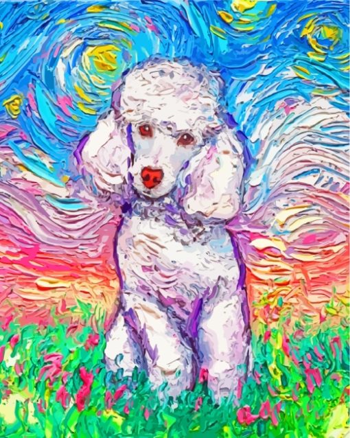 Colorful Poodle Dog paint by numbers