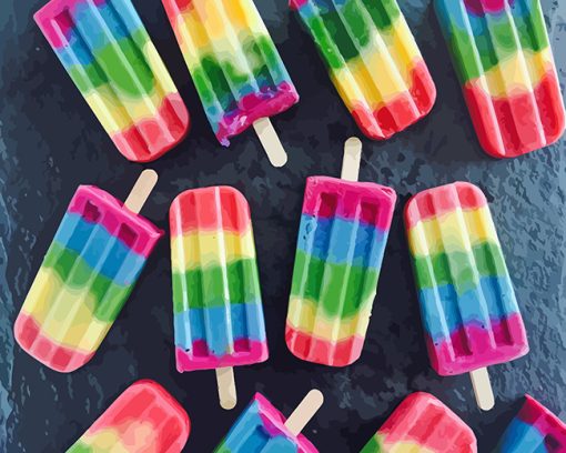Colorful Popsicles Flavor paint by numbers