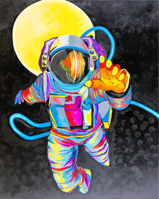 Colorful Spaceman paint by numbers