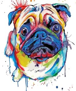 Colorful Splash Dog Paint by numbers