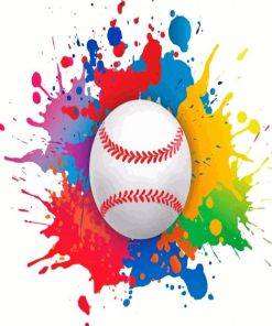 Colorful Splash Softball paint by numbers