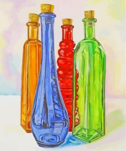 Colored Vintage Glass Bottles paint by numbers