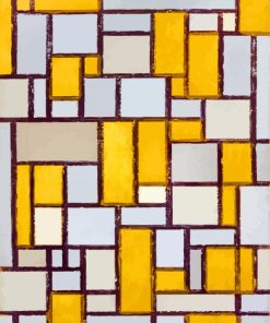 Composition With Grid By Mondrian paint by numbers