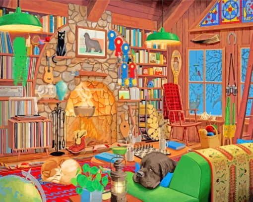 Cozy Cabin paint by numbers