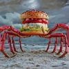 Crab Burger paint by numbers