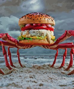 Crab Burger paint by numbers