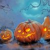 Creepy Halloween Pumpkins paint by numbers
