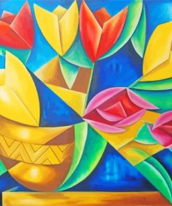 Cubism Flowers paint by numbers