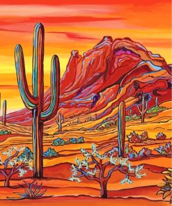 Desert Succulent Art paint by numbers