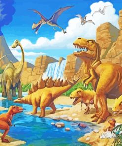 Dinosaurs Animals paint by numbers
