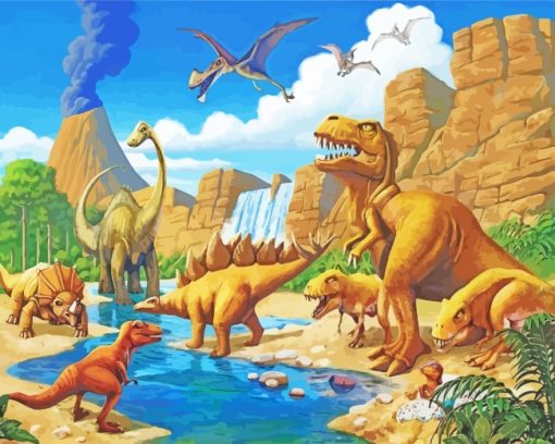 Dinosaurs Animals paint by numbers