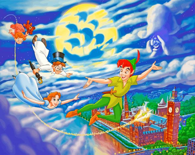 Peter Pan And His Friends Disney Animation - Paint By Number - Paint by  Numbers for Sale