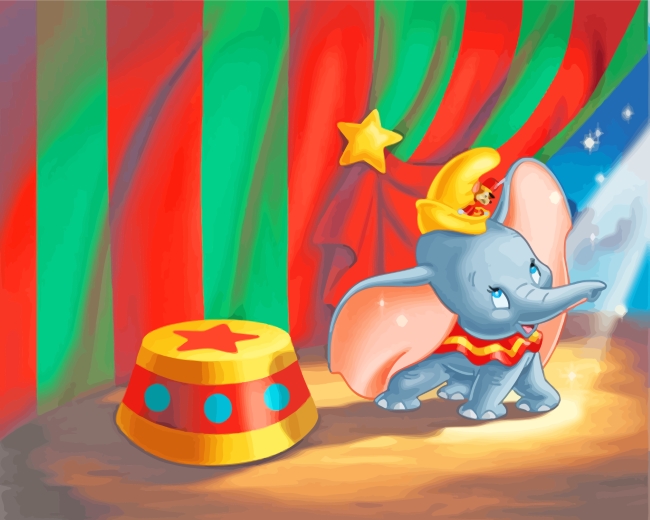 Dumbo In Circus paint by numbers