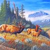 Wild Elk In Mountains paint by numbers