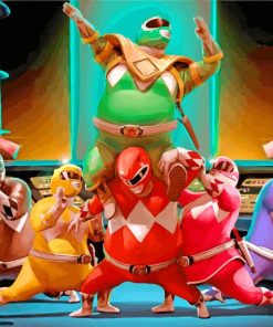 Fat Power Rangers paint by numbers