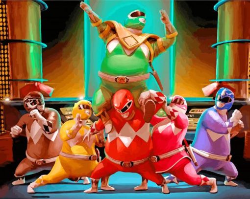 Fat Power Rangers paint by numbers
